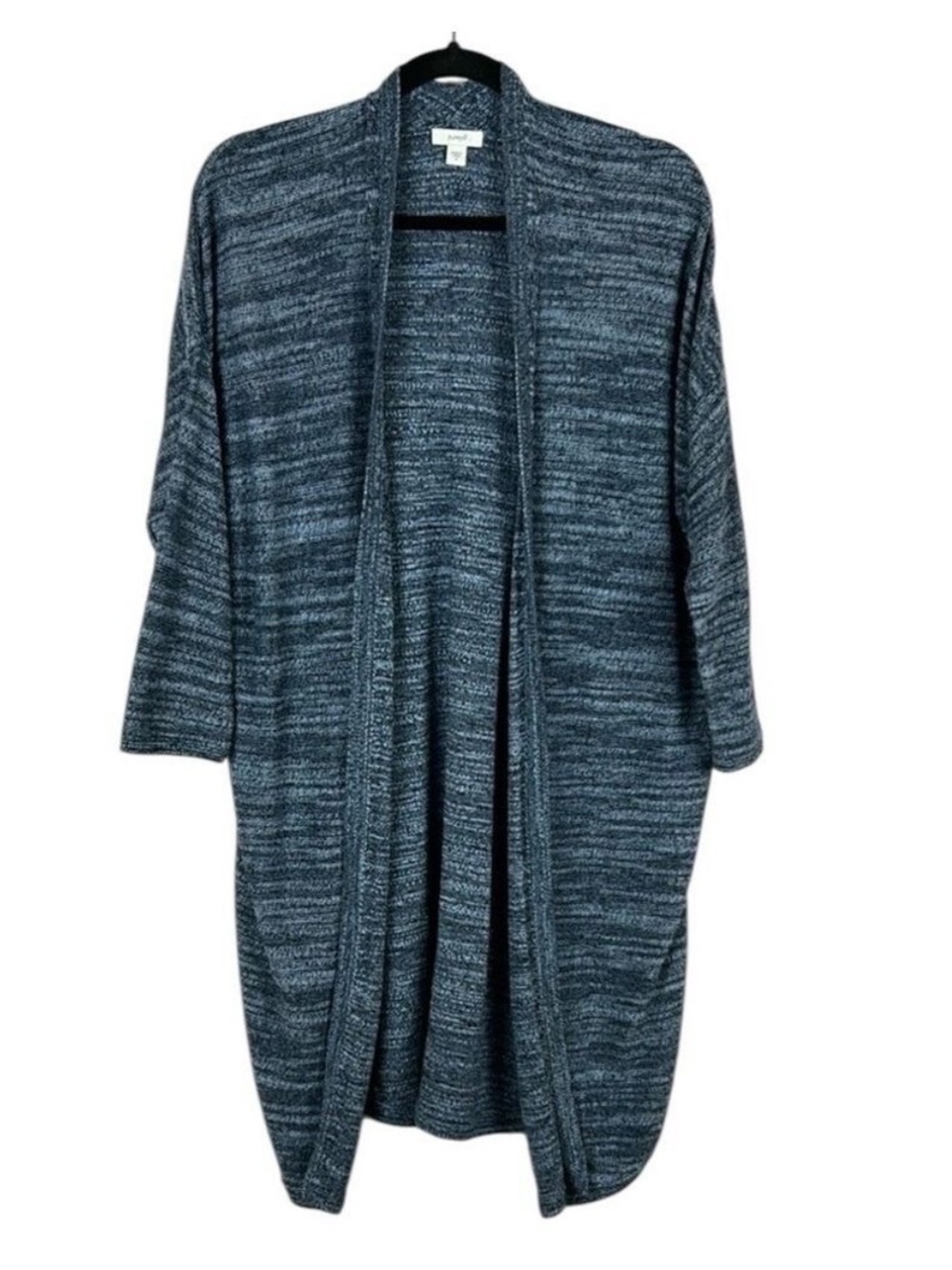 J Jill Pure Jill Cotton Linen Open Front Oversized Cardigan Sweater Small Blue